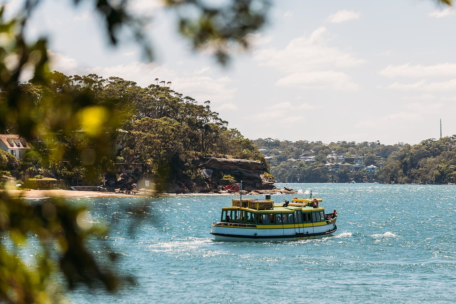 Ferry in Hacking River going from Cronulla to Bundeena.