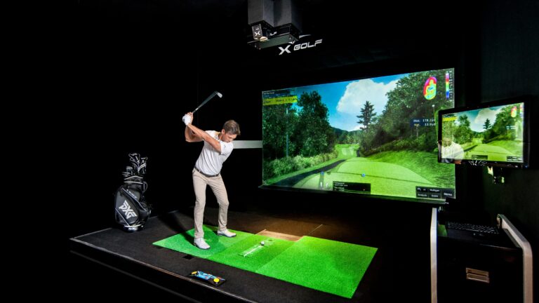 Image of Pro Golfer Playing at X-Golf