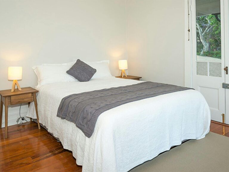 A bedroom in Hilltop Cottage, Royal National Park. Photo: John Spencer © DPIE