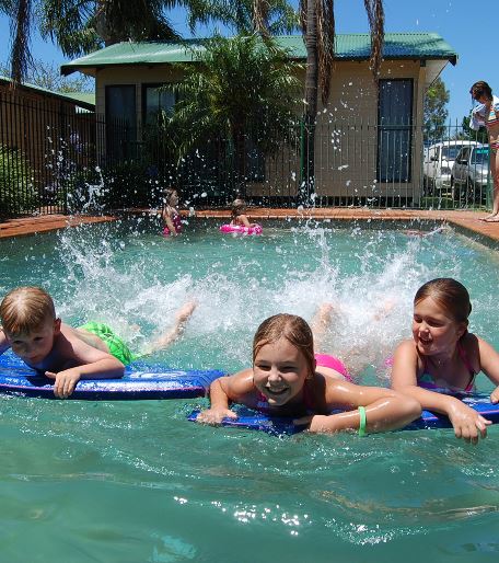 Children playing in pool