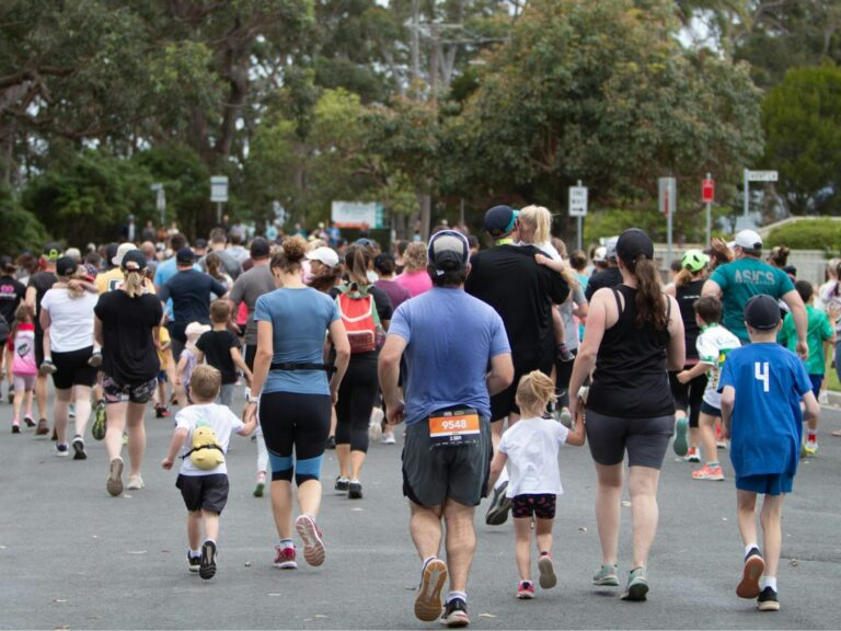 Families running at Cronulla