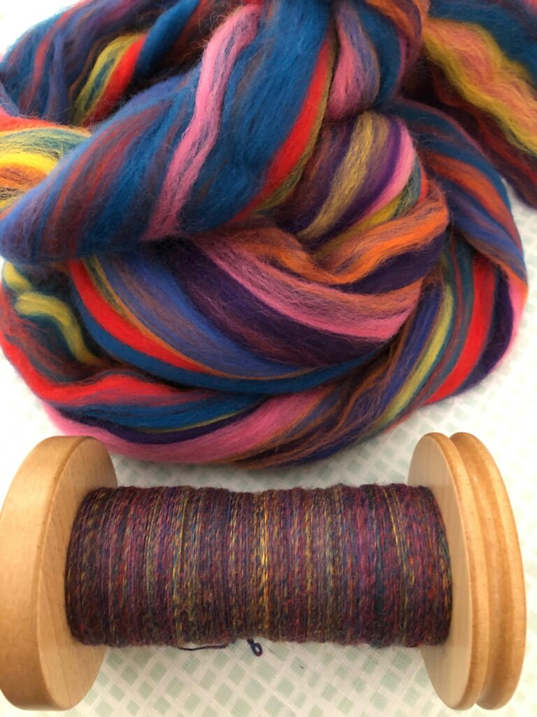 Merino roving and bobbin