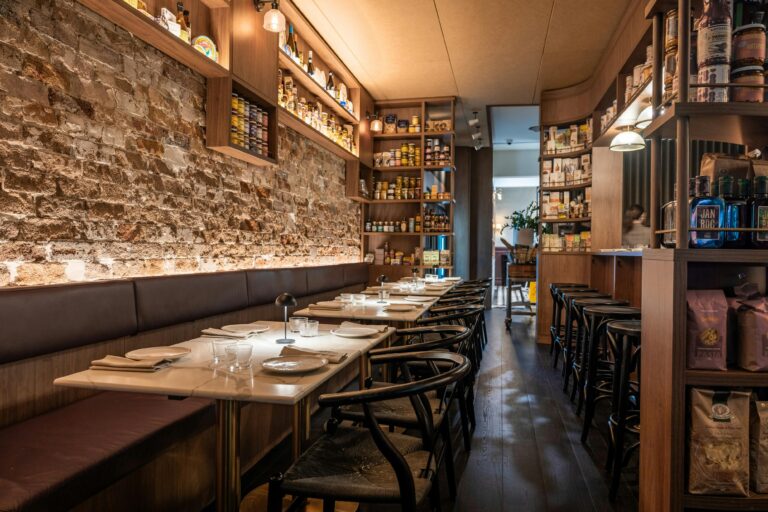 Providore with seating and tables set for dining