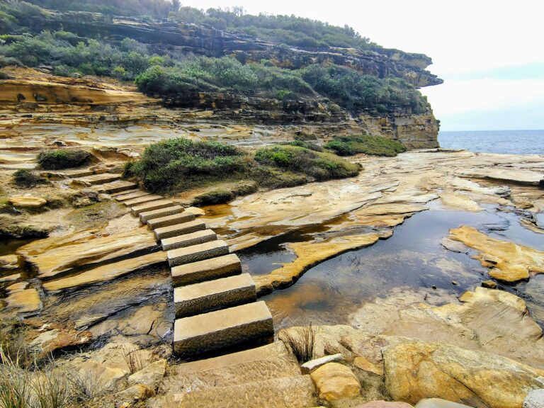 water crossing near the ocean on the Coast Track south of Sydney