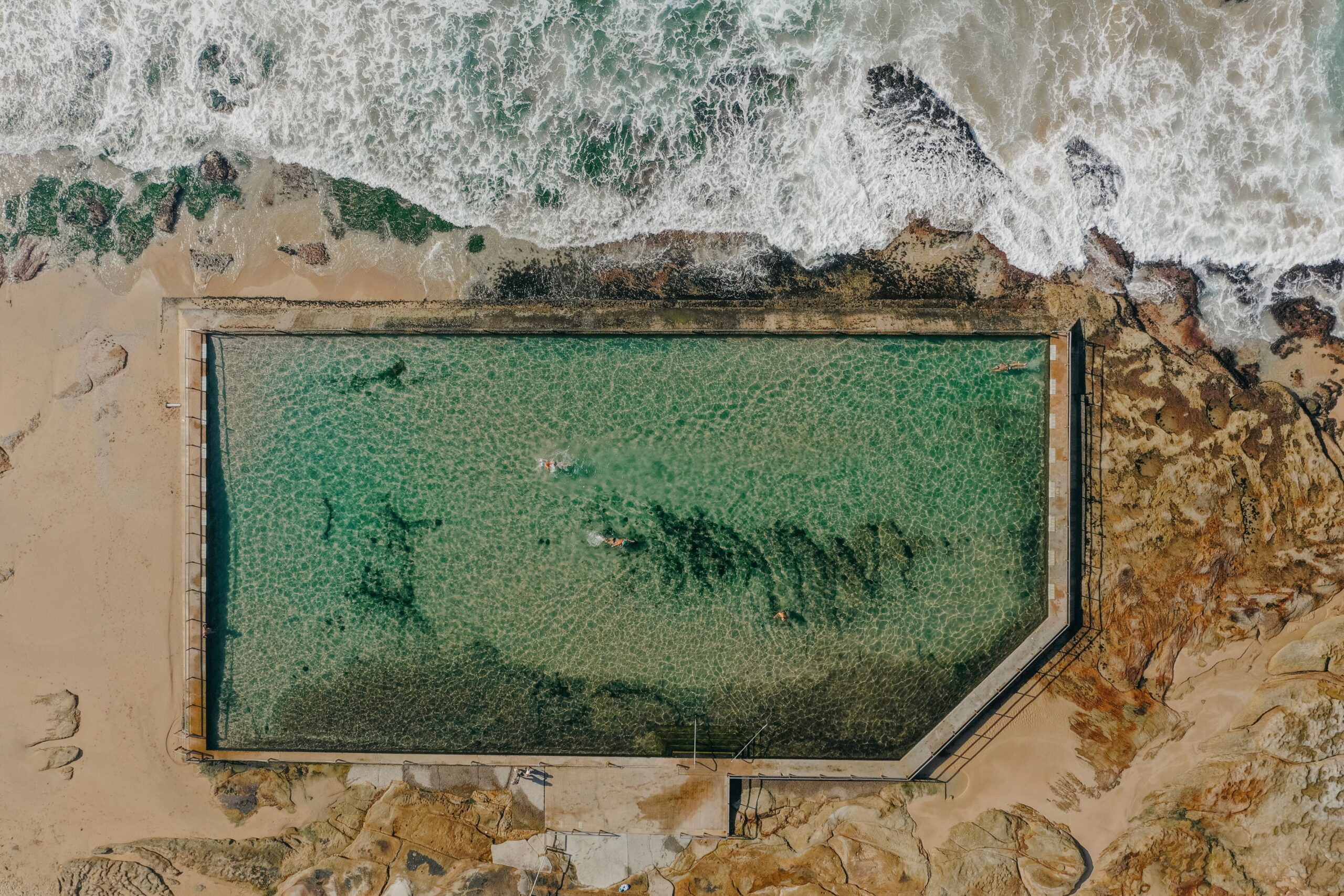 Bird's eye view over Cronulla Rock Pool, Cronulla in Sydney's south.