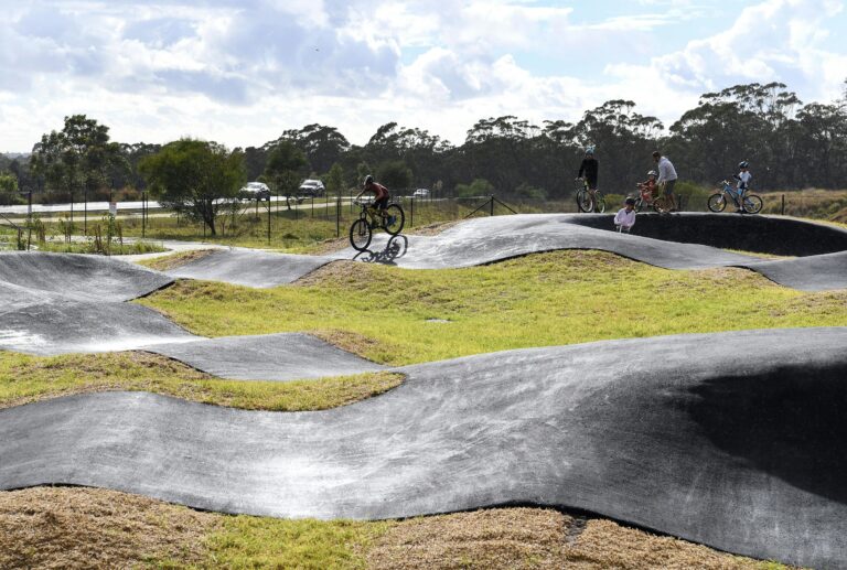 Bike riders at The Ridge Pump Track