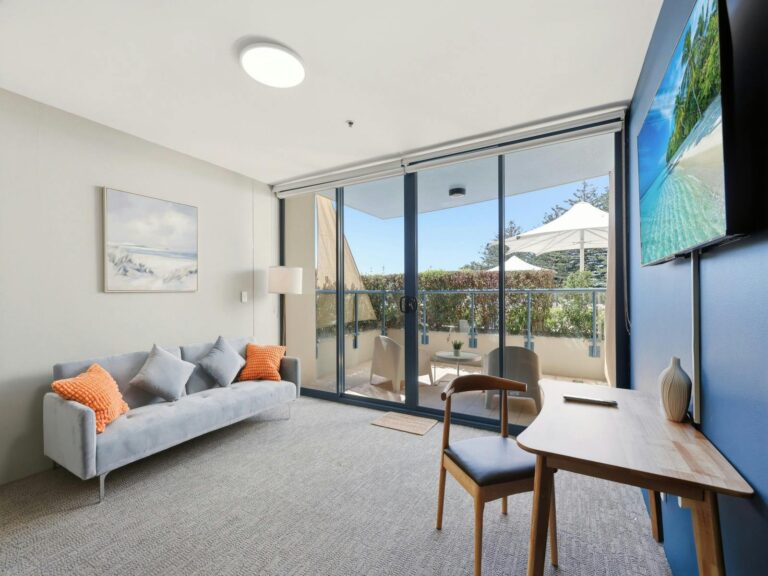 Cozy living space with natural light